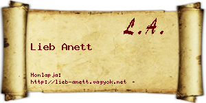 Lieb Anett névjegykártya